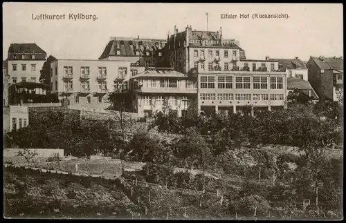 Ansichtskarte Kyllburg Partie am Hotel Eifeler Hof (Rückansicht) 1910