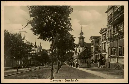 Ansichtskarte Zinnowitz Strandstraße 1914