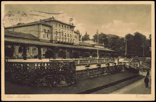 Bad Nauheim Partie am Kurhaus 1927   gelaufen ab Stempel  nach Vallendar