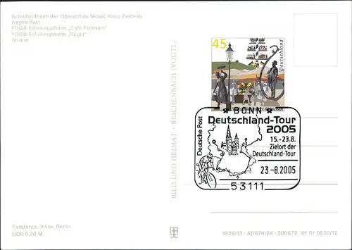 Sellin   Oberschule  1982/1984  Sonderstempel Deutschland-Tour 2005 Bonn