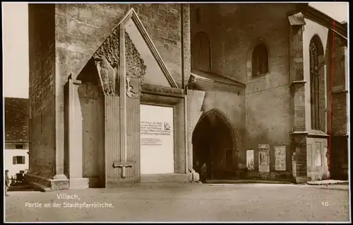 Ansichtskarte Villach Partie an der Stadtpfarrkirche 1928