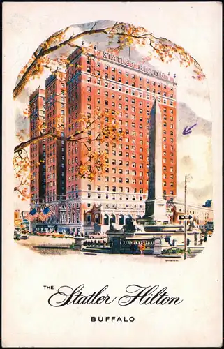 Postcard Buffalo Statler Hilton Hotel 1934