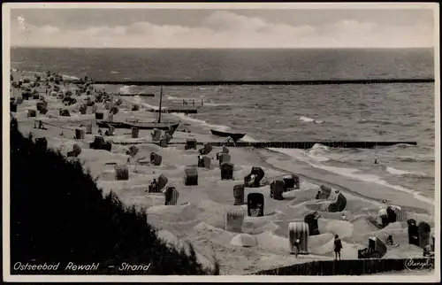 Postcard Rewahl Rewal Strand Strandleben a.d. Ostsee 1940