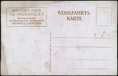 Kinder Künstlerkarte Unter dem Regenschirm Verein für Kinderasyle 1922