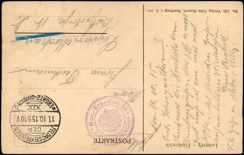 CPA Leintrey Ortsansichten vor/nach der Explosion 1915   1. Weltkrieg Feldpost