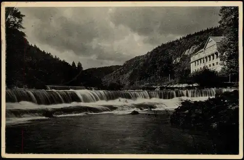 .Thüringen „Chrysopraswasserfall" bei Gewitterstimmung Restaurant 1935