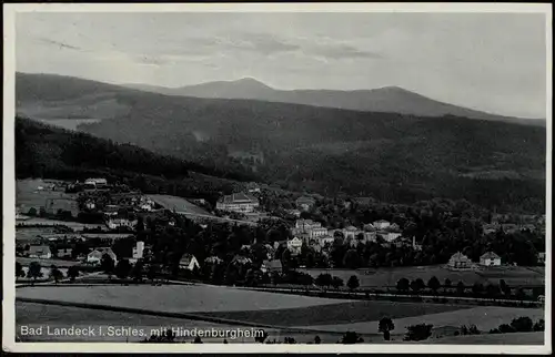 Postcard Bad Landeck Lądek-Zdrój Stadt mit Hindenburgheim 1937