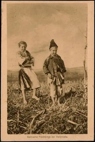 .Serbien Srbija (Србија) Serbische Flüchtlinge bei Velikoselo.Typen Serbia 1915