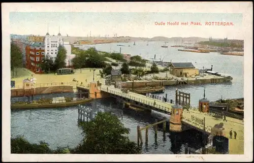 Postkaart Rotterdam Rotterdam Oude Hoofd met Maas, ROTTERDAM 1910
