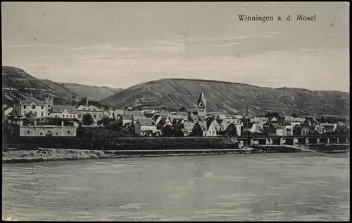 Ansichtskarte Winningen Panorama-Ansicht v. d. Mosel aus gesehen 1910