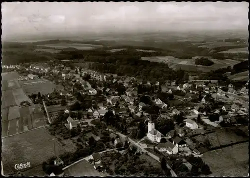 Flammersfeld Luftbild, Ort im Westerwald v. Flugzeug aus 1968/1962