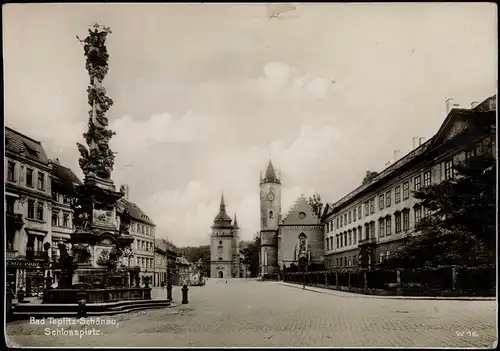 Postcard Teplitz-Schönau Teplice Schloßplatz Echtfoto-AK 1920