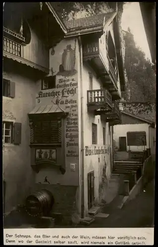 Ansichtskarte Kufstein Touristenhaus Auracher Löchl 1928