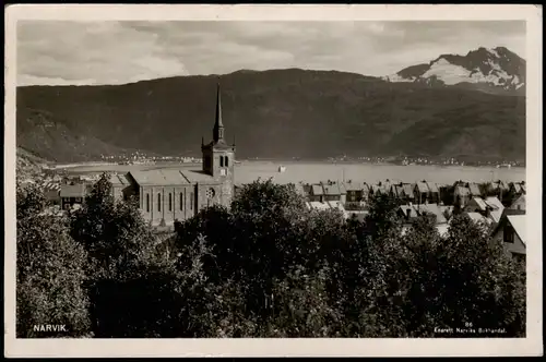 Postcard Narvik Blick über die Stadt 1932