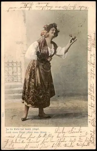 Soziales Leben Frau "verliebt mit Flügel" 1905   gel  SEESEN (Ankunftsstempel)