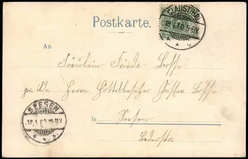 Soziales Leben Frau "verliebt mit Flügel" 1905   gel  SEESEN (Ankunftsstempel)