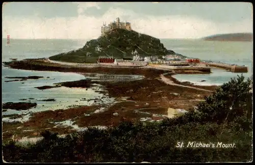 Postcard Marazion St Michael's Mount. 1917