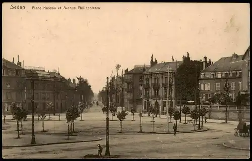 CPA Sedan Sedan Place Nassau et Avenue Philippoteaux. 1916  gel. Feldpost