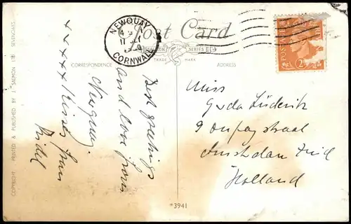 Postcard Newquay Ortsansicht, Beach, Strand 1930