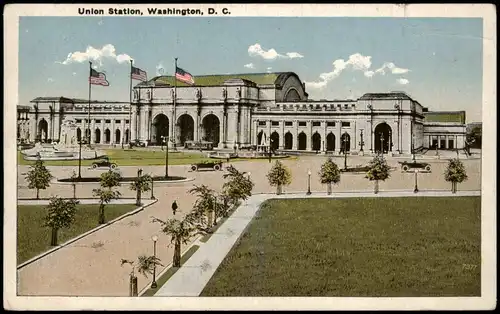 Postcard Washington D.C. Bahnhof - Station 1928