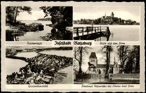 Ansichtskarte Ratzeburg Luftbild, Fischeridyll, Dom 1968
