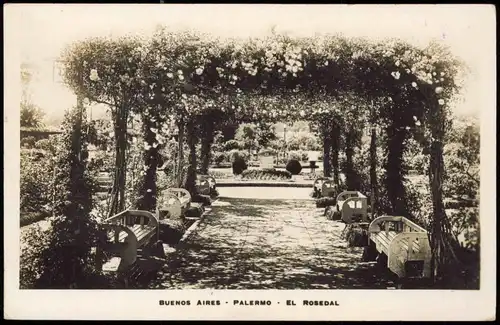 Postcard Buenos Aires PALERMO - EL ROSEDAL, Park Rosen-Anlage 1930