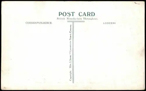 Postcard Conwy SMALLEST HOUSE IN GREAT BRITAIN, ON CONWAY QUAY. 1912