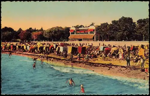 CPA La Rochelle Strand, Restaurant - Colorfotokarte 1955