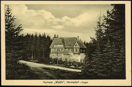 Ansichtskarte Hermsdorf (Ost-Erzgebirge) Kurhaus ,,Wettin" 1923
