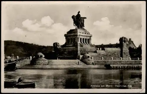 Ansichtskarte Koblenz Deutsches Eck am Rhein 1930