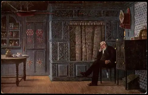 Ansichtskarte  Künstlerkarte Künstler F. Korwan Friesisches Interieur 1910