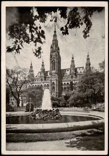 Ansichtskarte Wien Rathauspark mit Wiener Rathaus 1940