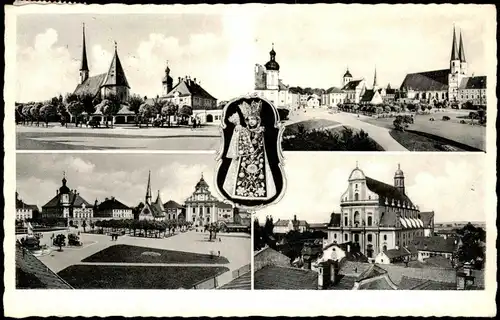 Ansichtskarte Altötting Mehrbildkarte mit 4 Ortsansichten 1958