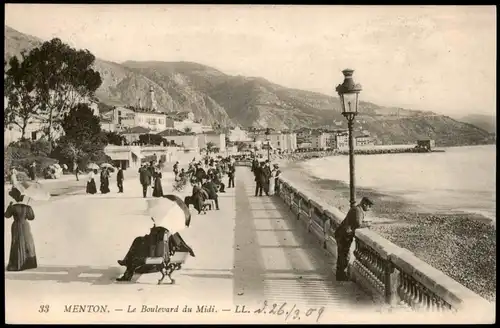 CPA Menton Mentoun/ Mentone Le Boulevard du Midi 1910