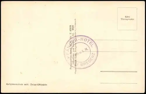 Ansichtskarte Bregenz Pfänderbahn gegen Säntis 1940
