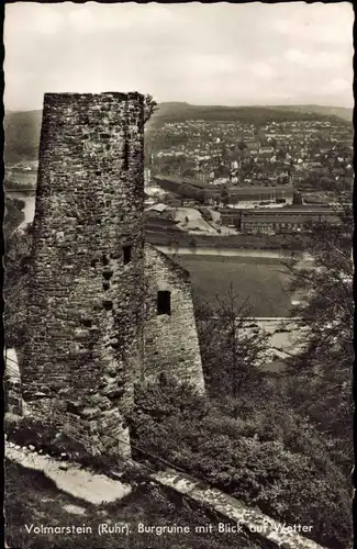 Volmarstein-Wetter (Ruhr) Burgruine mit Blick auf Wetter 1969/1967