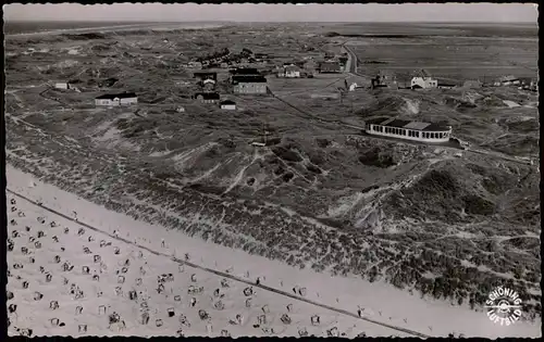 Ansichtskarte Langeoog Luftbild, Strand vom Flugzeug aus 1962