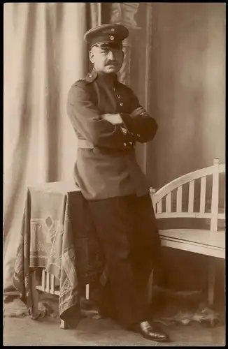Militär/Propaganda 1.WK (Erster Weltkrieg) Soldat Atelierfoto 1917 Privatfoto