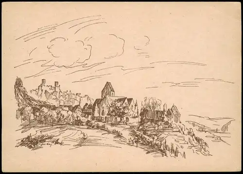 Ansichtskarte Rötteln-Lörrach Schloß und Weiler 1928