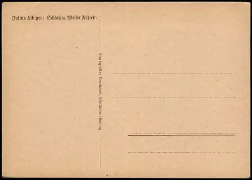 Ansichtskarte Rötteln-Lörrach Schloß und Weiler 1928