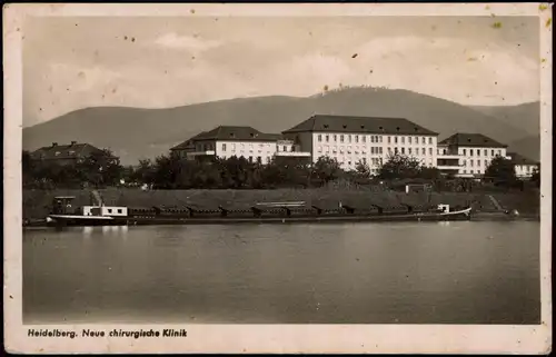 Ansichtskarte Heidelberg Neue chirurgische Klinik, Schleppschiff 1961