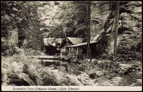 Hinterhermsdorf-Sebnitz Bootstation Obere Schleusen-Klamm (Sächs. Schweiz) 1960