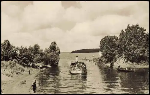 Ansichtskarte Lenz-Malchow (Mecklenburg) Ausfahrt in den Plauer See 1968
