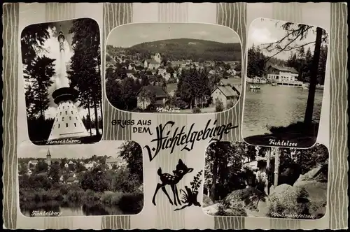Ansichtskarte  Mehrbildkarte mit Fernsehturm, Fichtelberg uvm. 1965