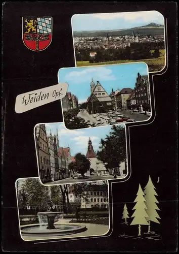 Ansichtskarte Weiden (Oberpfalz) Mehrbild-AK mit 4 Ortsansichten 1965