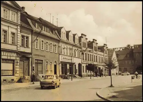 Rothenburg (Oberlausitz) Karl-Marx-Platz, Auto, Lebensmittel-Geschäft 1971/1970