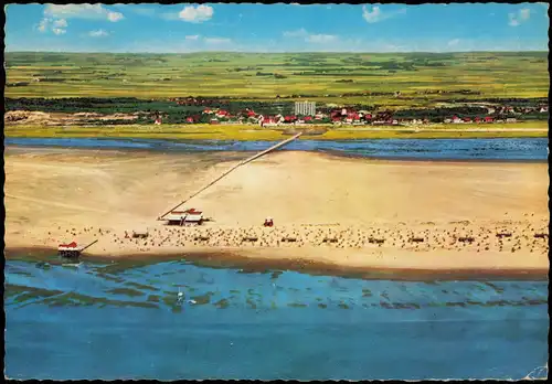 Ansichtskarte St. Peter-Ording Luftbild Sandbank vom Flugzeug aus 1975