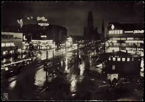 Charlottenburg-Berlin Kurfürstendamm am Abend, Nacht-Ansicht 1960