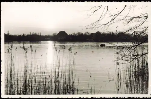 Berliner Vorstadt-Potsdam Abendstimmung an der Havel mit Glienicker Brücke 1950 Privatfoto Foto