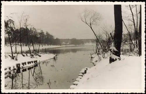 Grunewald-Berlin Zufluss am Grunewaldsee im Winter 1950 Privatfoto Foto